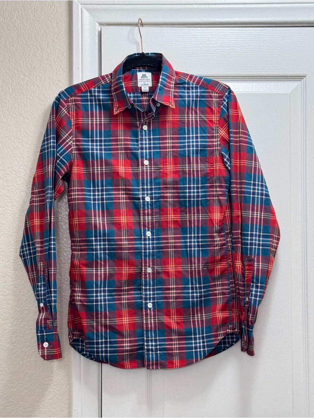 Thomas Mason Archive for J.Crew Slim Fit Plaid Shirt size XS